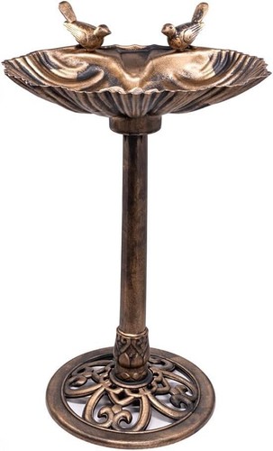 Bronze effect birds hotel bath - bronze,