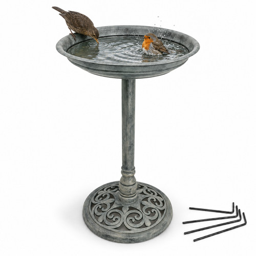 Grey garden bird bath - grey,