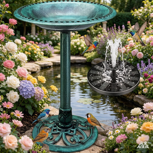 Outdoor patio garden bird bath - outdoor,