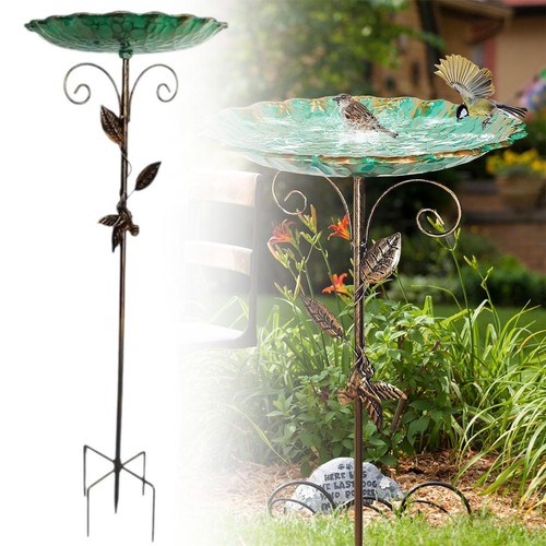 Outdoor vintage iron bird bath - vintage,