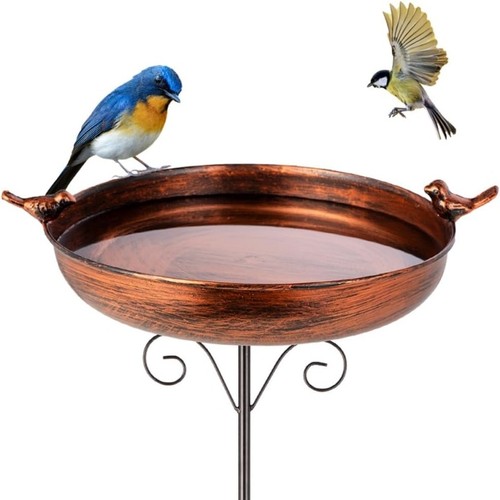 Metal bird bath bowl - bird,