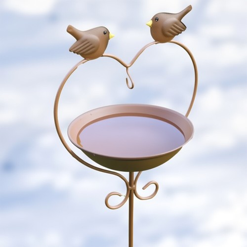Metal bird bath stake outdoor - metal,