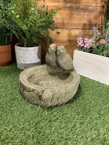 Stone garden pair birds on - garden,