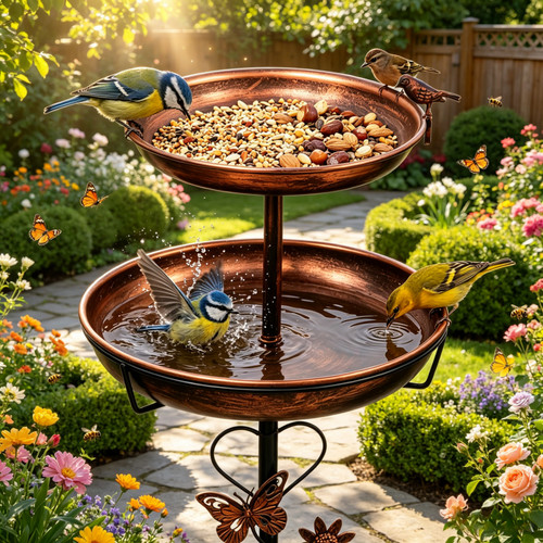Upgraded tall bird bath with - tall,