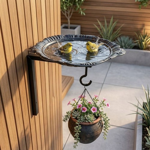 Iron bird bath - bird, feeder