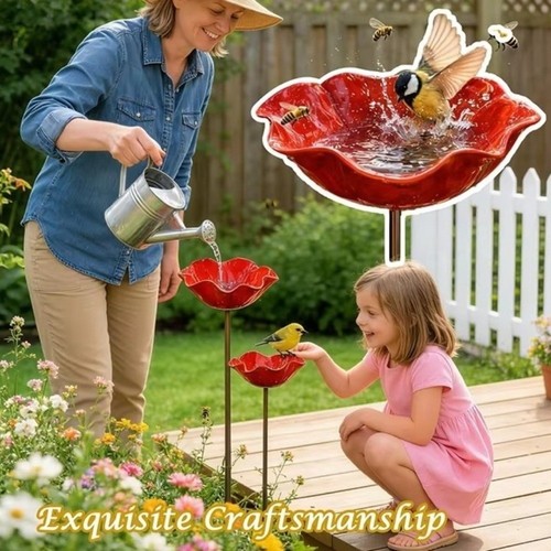 Bird bath stake handmade iron - bath,