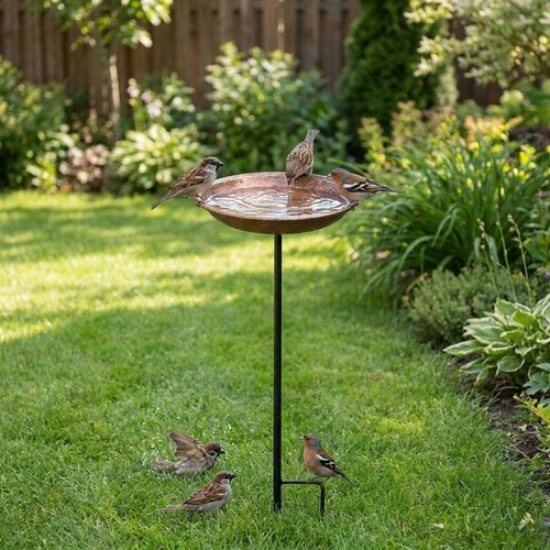 Metal bird feeder retro style - metal,