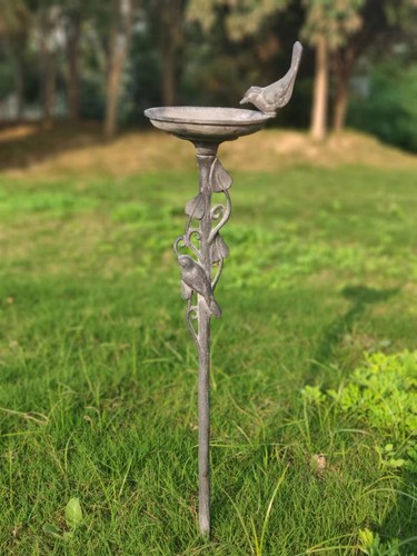 Cast iron bird - iron, stake