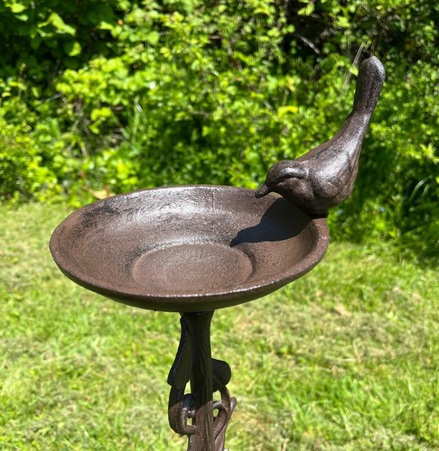 Cast iron bird bath feeder - iron,