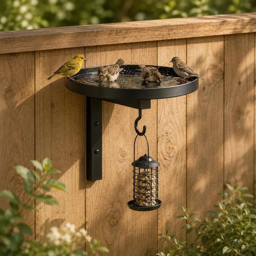 Wall mounted bird - bath, in