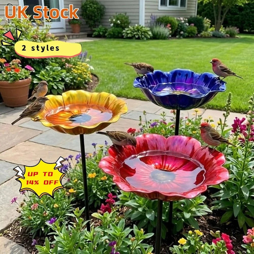Bird bath stake - bird,