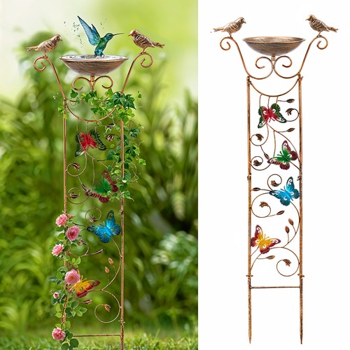 Bird bath with garden - garden, trellis
