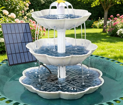 Solar bird bath - bath, fountain