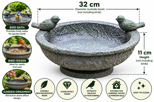 Decorative garden bird bath - bird, &