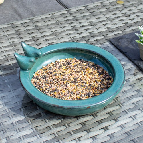 Round ceramic bird - bird, bath
