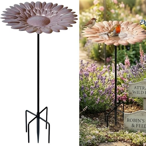 Metal bird bath - metal,